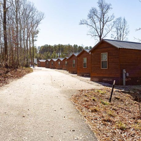 row of cabins