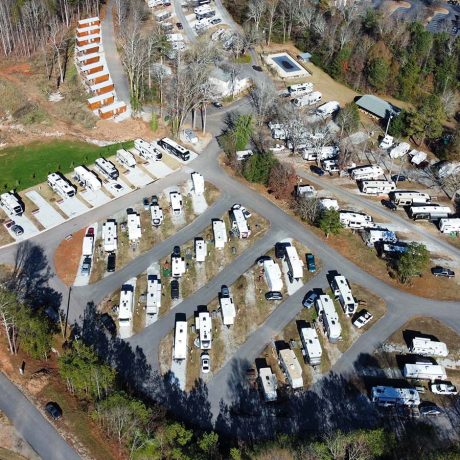 aerial view of rv park